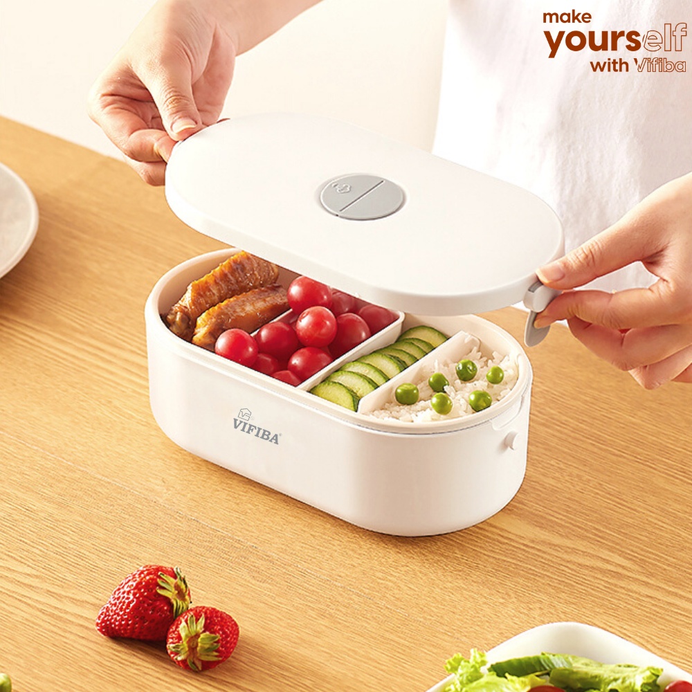 Mô tả Hộp Cơm Cắm Điện Văn Phòng VIFIBA Hâm Nóng và Giữ Nhiệt, có 3 Ngăn, Tay Cầm Dễ Mang Đi - 8