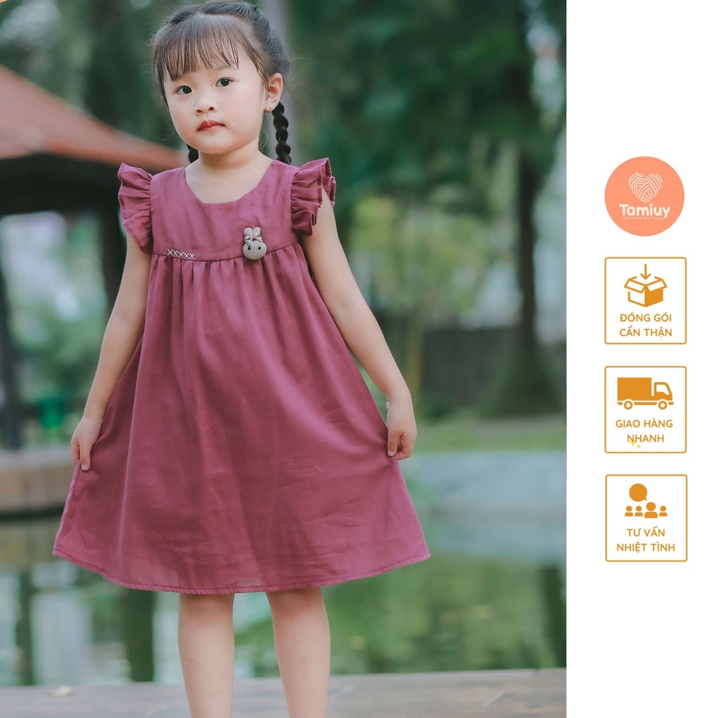 Mô tả Set Đầm Bé Gái Tamiuy  Đính Thú, Phối Quần Đùi Phồng Phong Cách Hè (1-10T) - 3