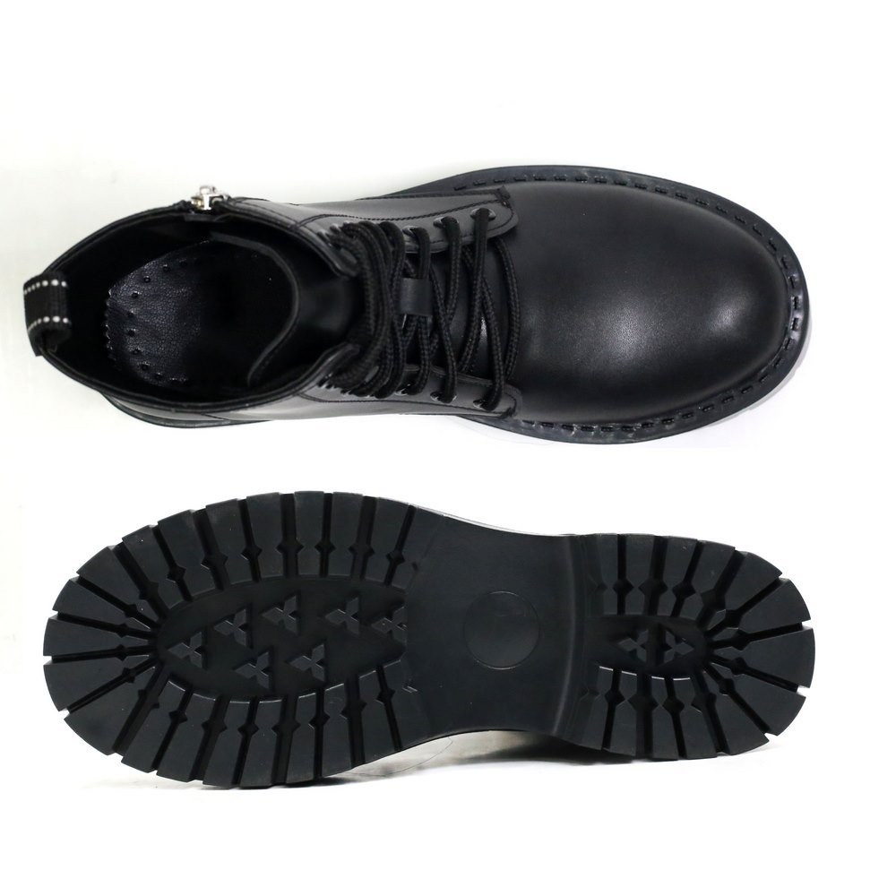 Mô tả Chunky Combat Boots da thời trang INICHI G1111 da lì, khóa kéo phiên bản đế chunky cao cấp - 5