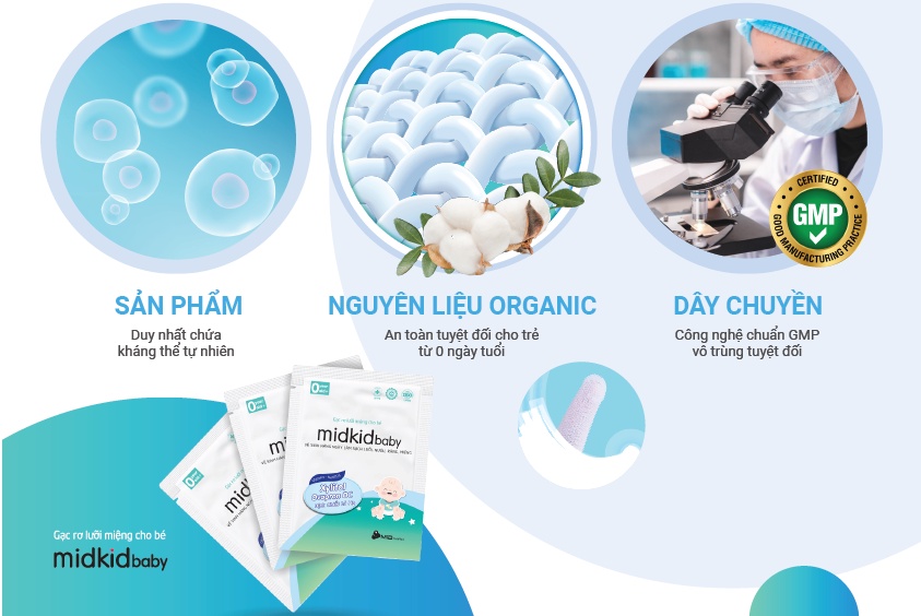 Mô tả Gạc rơ lưỡi Midkidbaby hộp 15 gói ướt đạt tiêu chuẩn iso 5 sao giúp làm sạch răng, lưỡi, nướu - 2