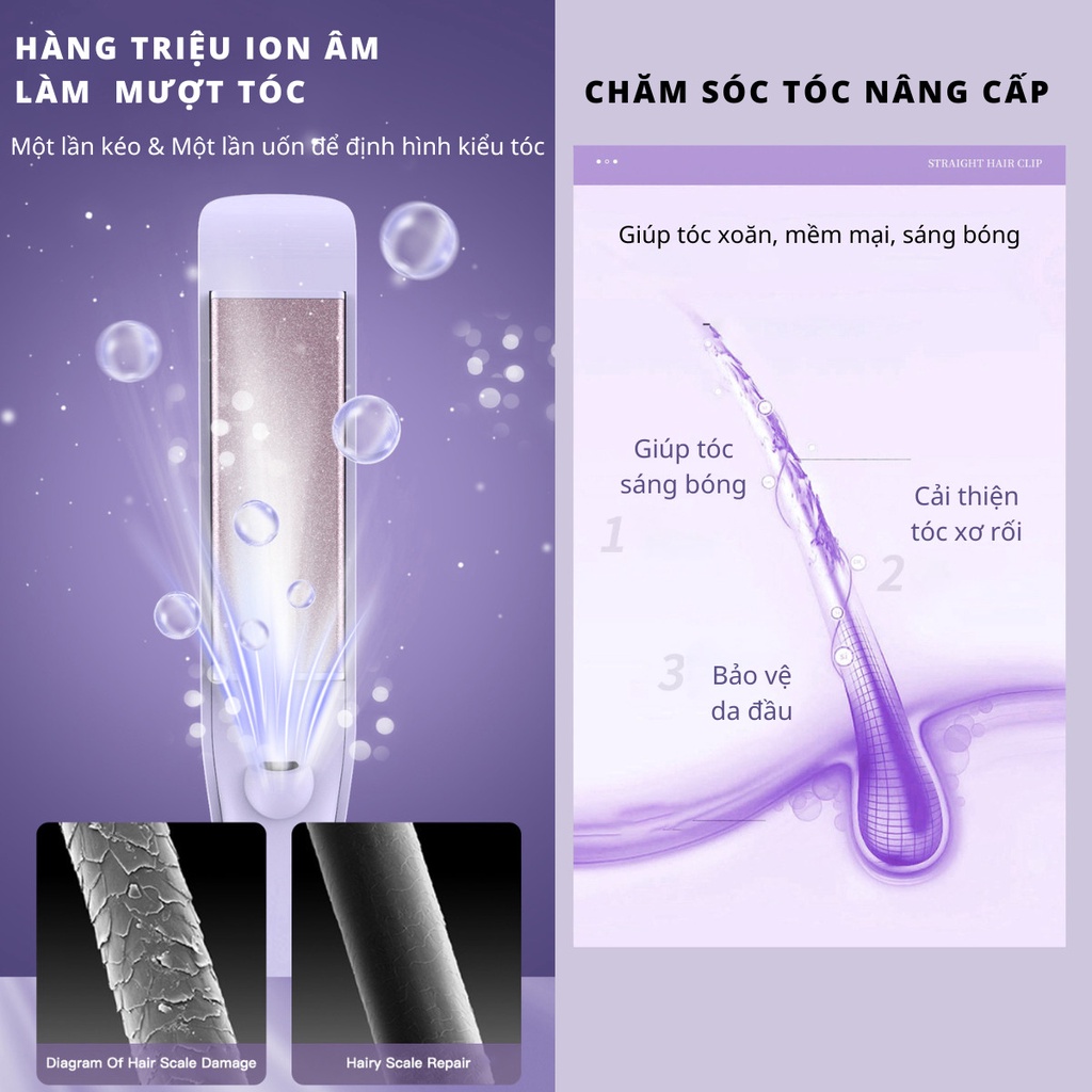Mô tả Máy Uốn Tóc Dập Xù Nanomax XN-838, Nẹp Vuông, Bấm Phồng Chân Tóc Tự Nhiên Không Lộ Nếp, Tích Hợp Ion Bảo Vệ Tóc - 4