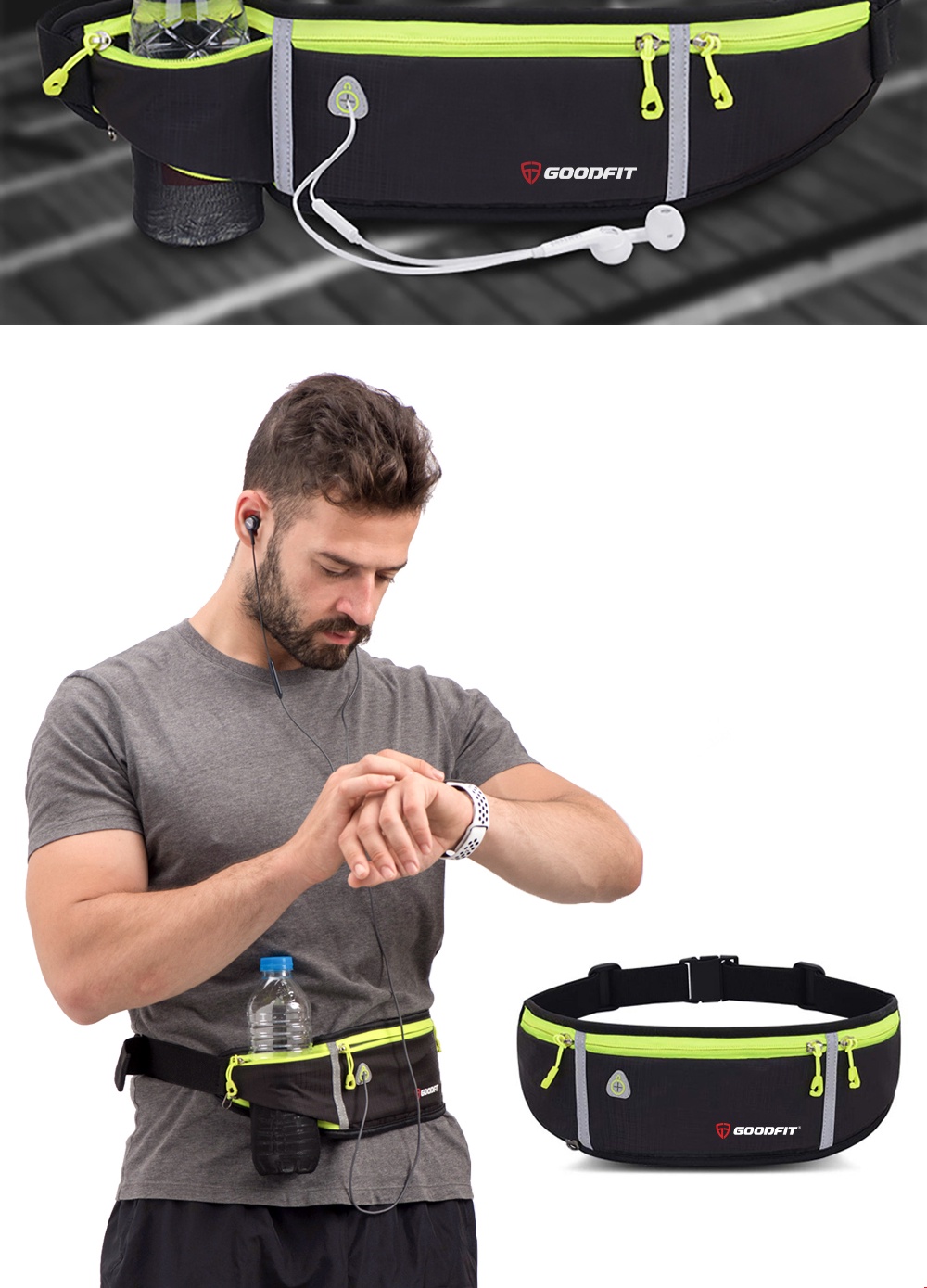 Mô tả Túi đeo bụng chạy bộ, đai đeo điện thoại chạy bộ nam nữ chính hãng GoodFit GF106RB - 10