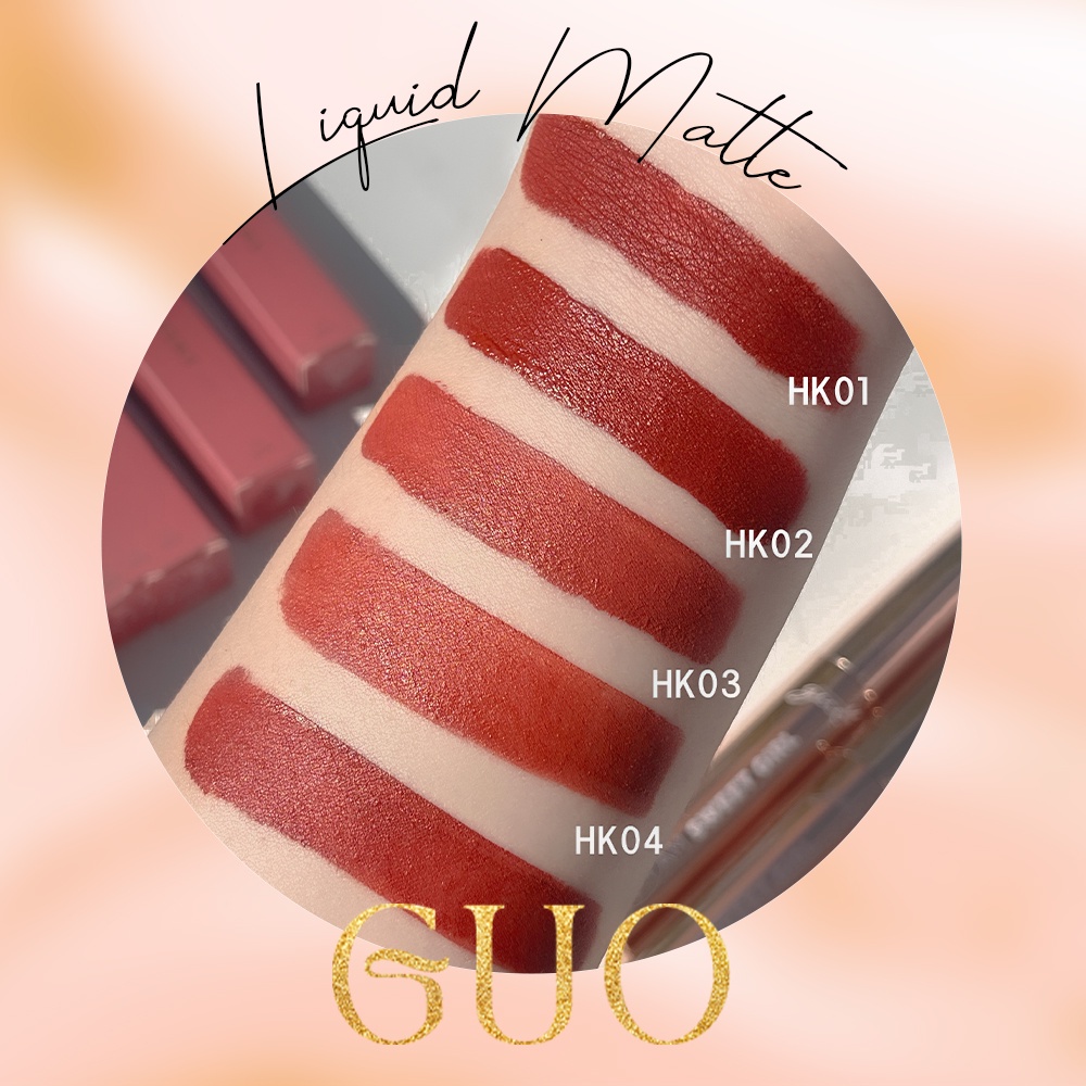 Mô tả Son Kem Bơ Lì Bền màu 8H, Làm Mờ Rãnh Môi GUO 5g - 5