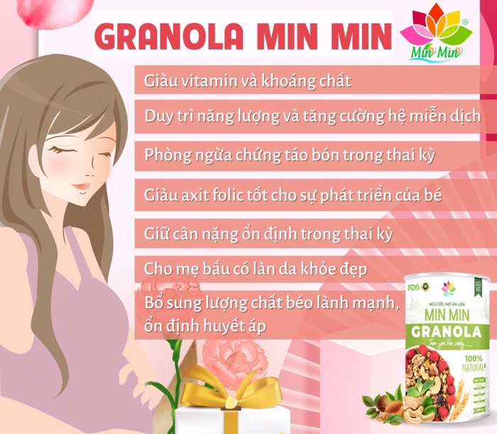 Mô tả Ngũ cốc hạt ăn liền Granola Min Min hộp 500g - 7