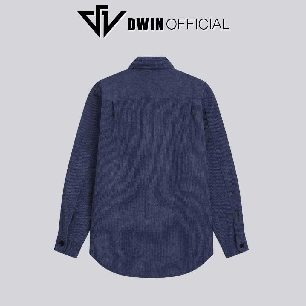 Mô tả Áo sơ mi nam nữ dài tay DWIN trơn basic chất nhung tăm cao cấp chống nhăn - 4