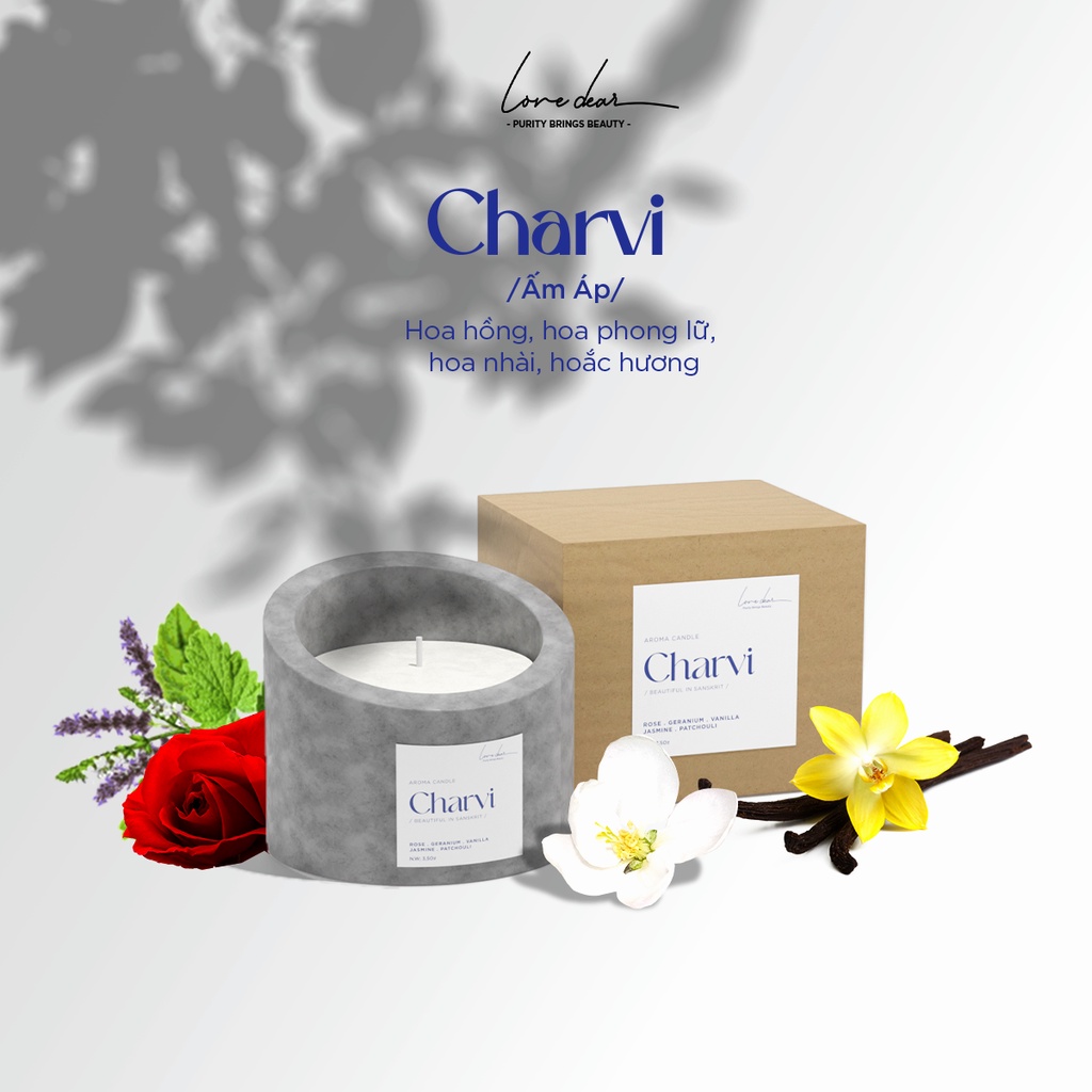 Mô tả Nến Thơm Phòng LoveDear Cao Cấp Từ Tinh Dầu Thiên nhiên và Sáp Cọ Trang Trí Decor - 2