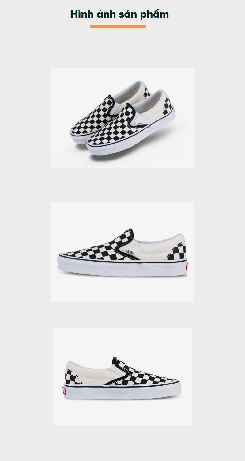 Mô tả Giày sneakers Vans Classic Slip On Black&White VN000EYEBWW - 4