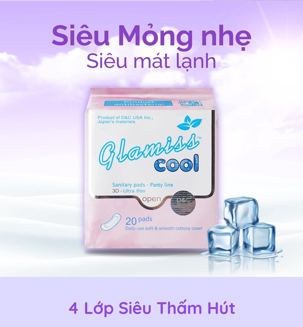 Mô tả Băng vệ sinh thảo dược Glamiss Cool hàng ngày 15.5 cm Combo 6 gói - 1