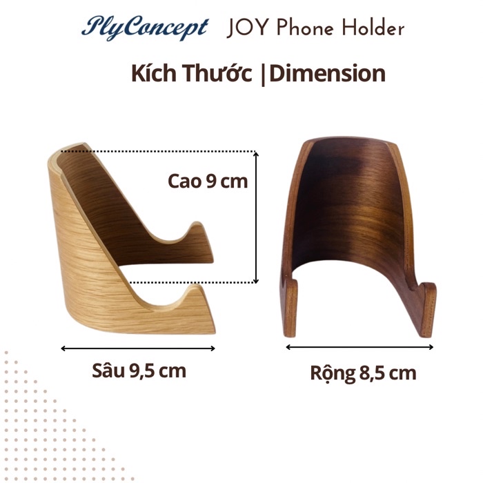 Mô tả Giá đỡ điện thoại Nằm Ngang, Kindle, Name card gỗ uốn cong PlyConcept Phone Holder - 2