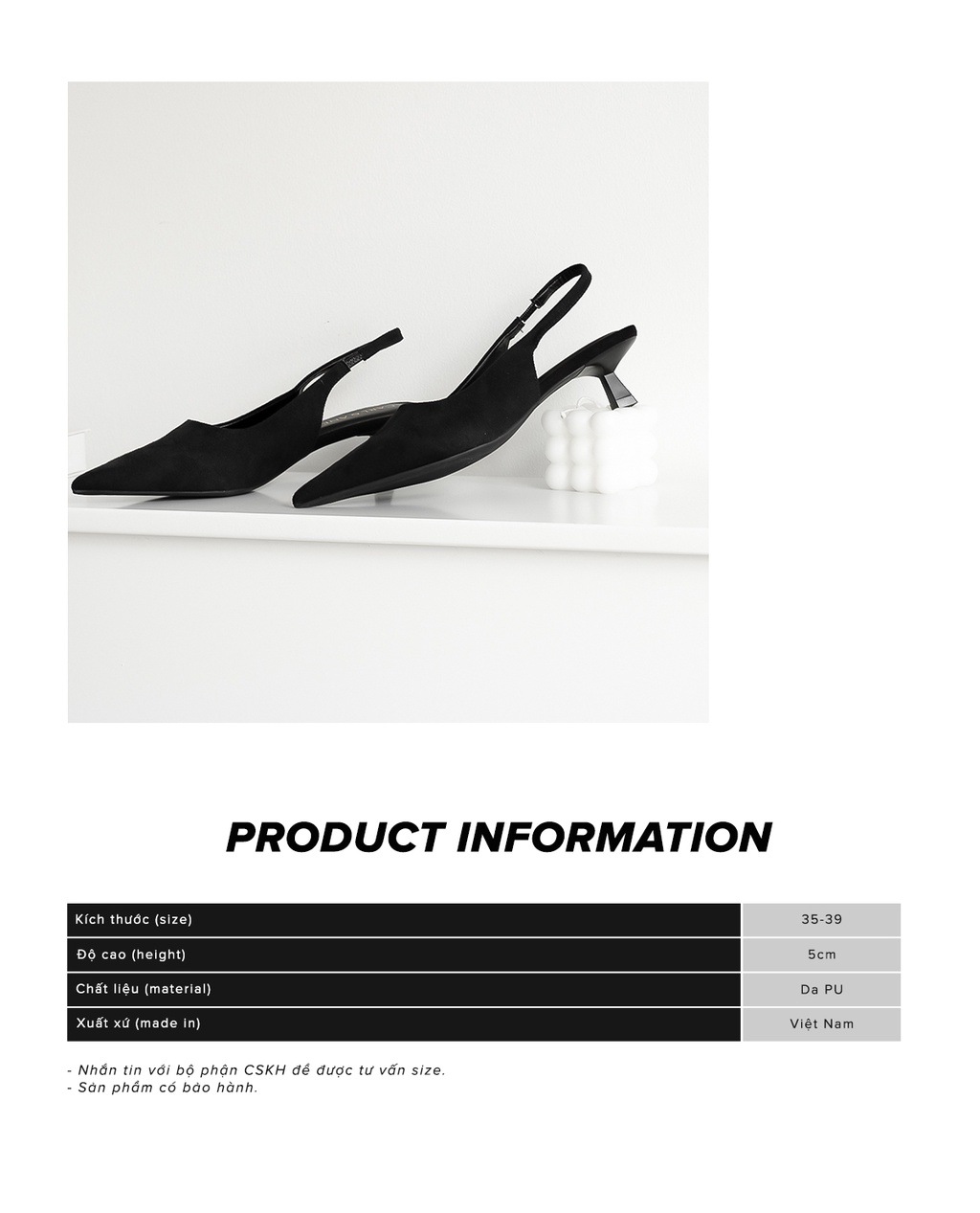 Mô tả Carl & Ane - Giày cao gót nữ dáng Slingback mũi nhọn phong cách thanh lịch màu kem - CL036 - 5