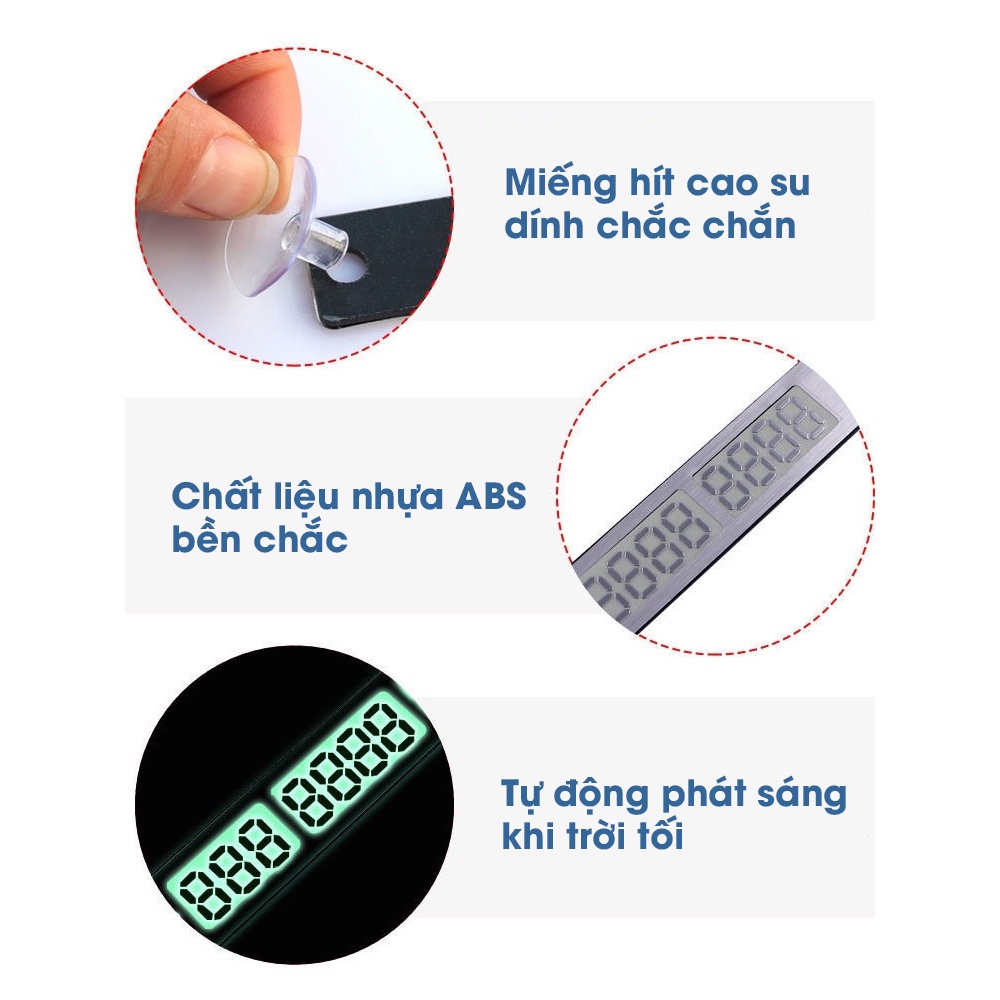 Mô tả Bảng ghi số điện thoại trên ô tô Tâm Luân, tự động phát sáng khi trời tối, miếng hít dính chắc chắn - 5