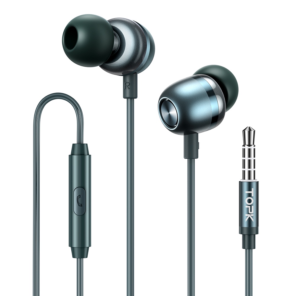 Mô tả Tai nghe nhét tai TOPK F36 giắc cắm 3.5mm âm thanh siêu trầm có micro chất lượng cao - 1