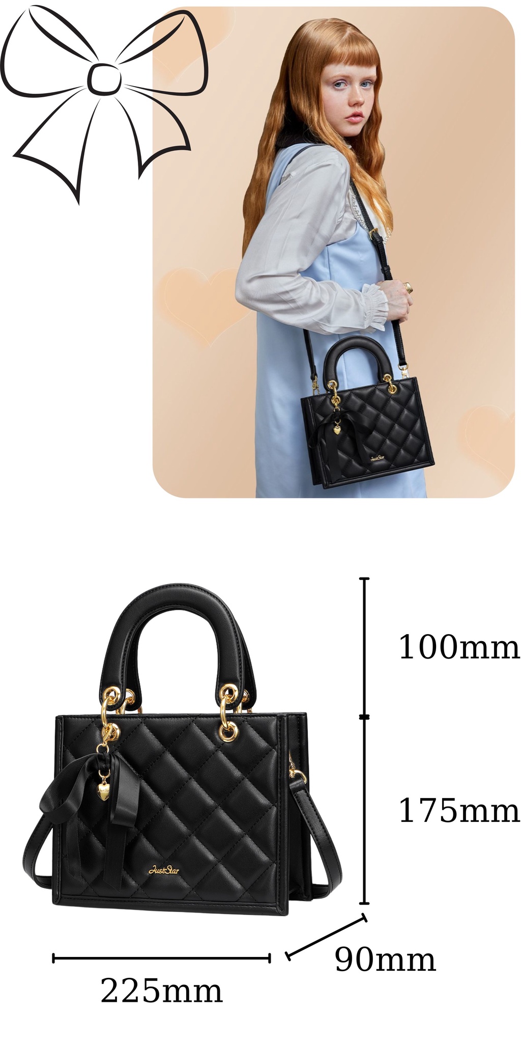 Mô tả Túi xách nữ đi tiệc đẹp Just Star thời trang đi chơi, đi tiệc, dạo phố ViAnh Store 172972 - 2