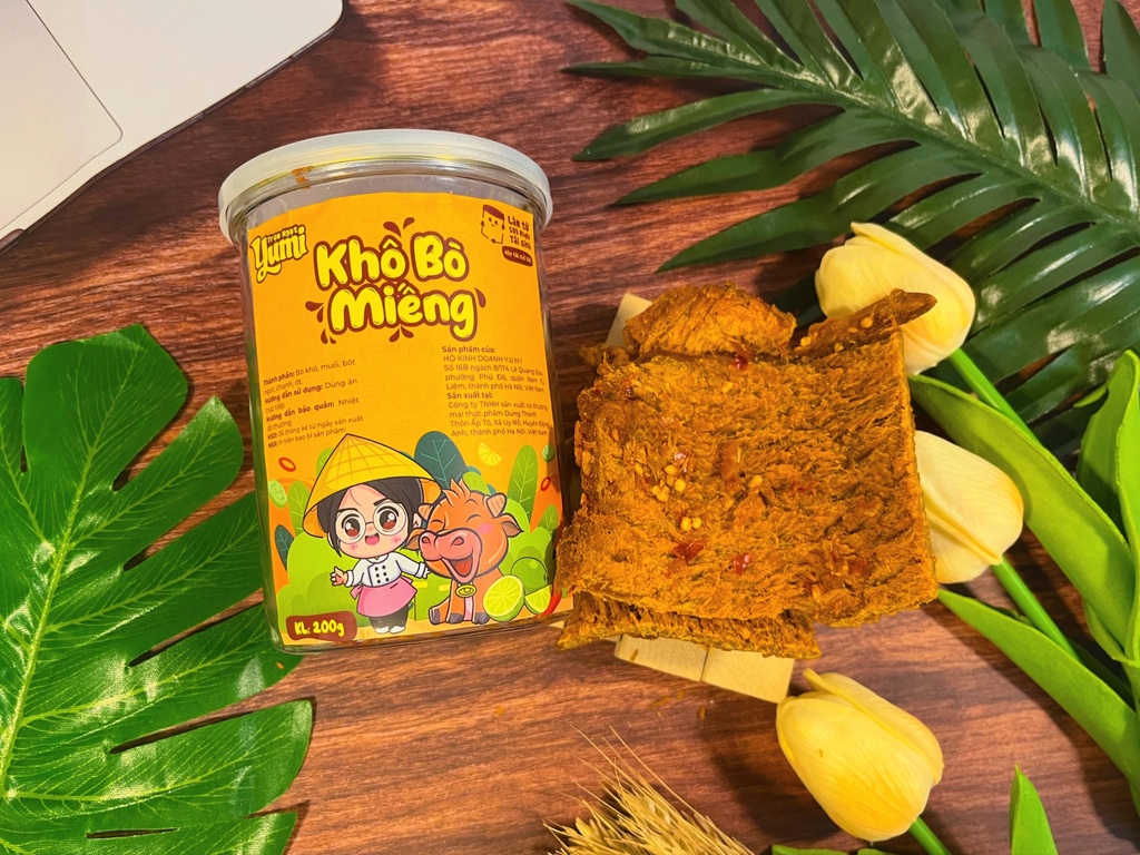 Mô tả Khô bò miếng chua cay Trạm ngọt Yumi đồ ăn vặt thịt chanh ớt thơm ngon - 1