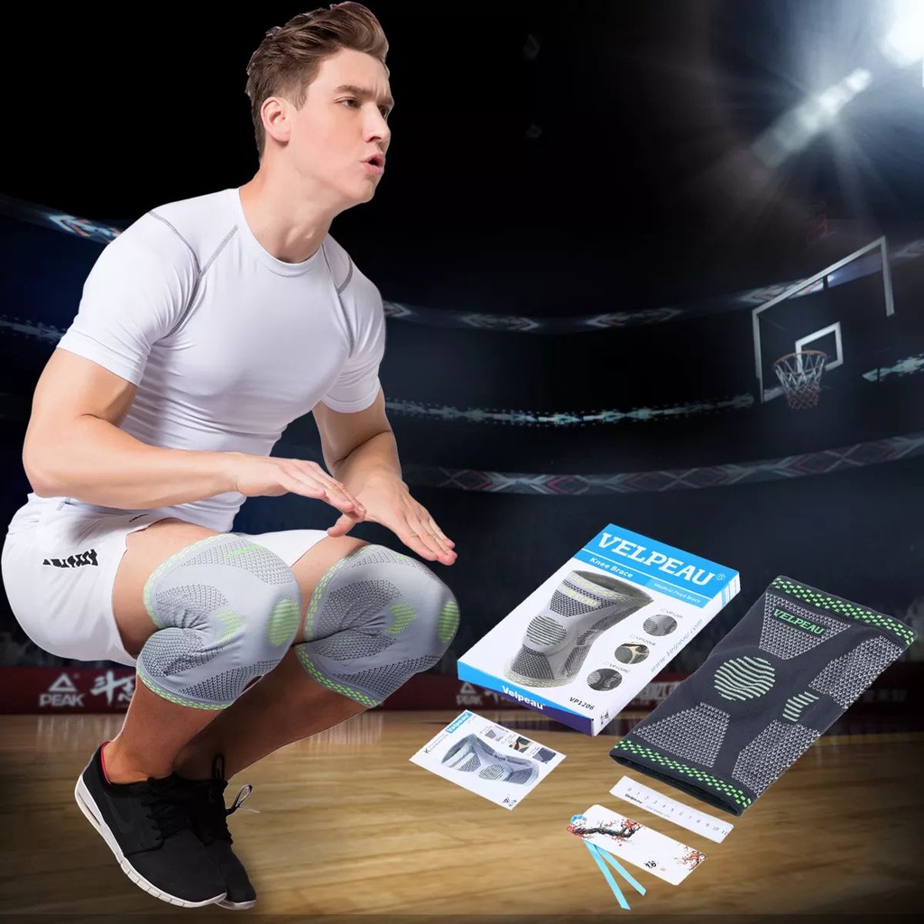 Mô tả VELPEAU Nẹp Đầu Gối Cho Viêm Khớp Đệm Đầu Gối Lò Xo Silicone Nén Dành Cho Bóng Rổ Quần Vợt Chạy Tay Hỗ Trợ Thể Thao 1 Cái - 10
