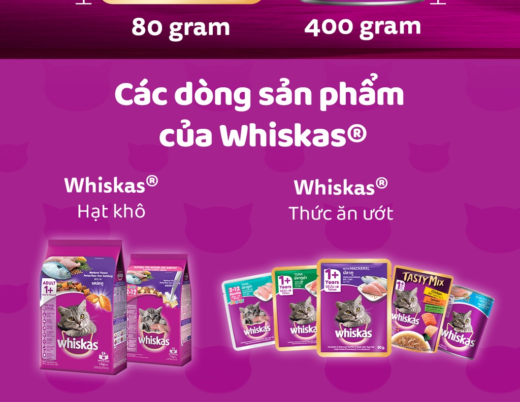 Mô tả Thức ăn cho mèo con dạng sốt WHISKAS - gói 80g, 12 gói - 8