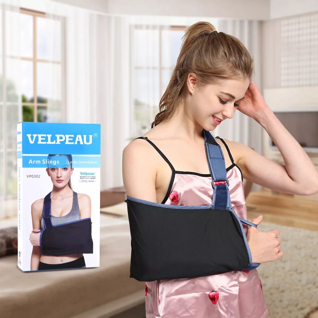 Mô tả Túi treo tay VELPEAU có dây đeo thắt lưng Thích hợp đeo khi ngủ, đai đeo y tế mỏng nhẹ cho người gãy xương, có thể điều chỉnh Khuỷu tay hỗ trợ vai và chóp xoay - 1