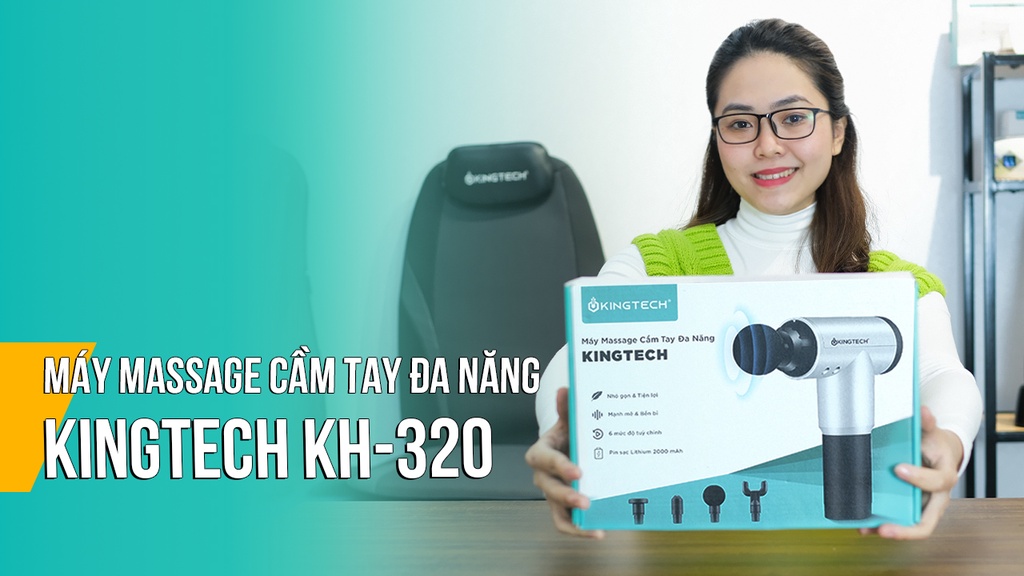 Mô tả Máy Massage Cầm Tay 6 Cấp Độ KINGTECH KH-320 - Mát Xa Toàn Thân Giúp Thư Giãn, Giảm Đau Cổ Vai Lưng  - Quà Tặng Nam Nữ - 1