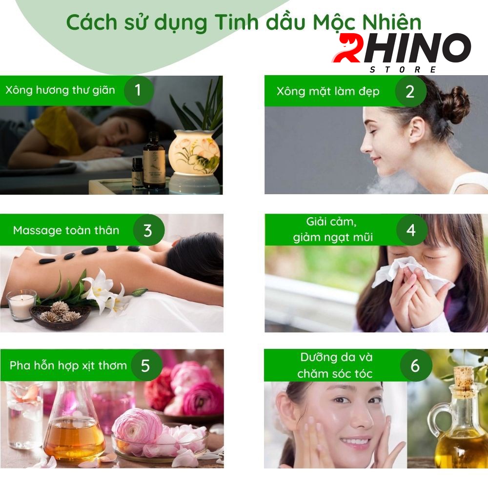 Mô tả Tinh dầu Nhà Mộc nguyên chất Rhino T101 có kiểm định, treo xe, kẹp điều hòa: 10ml - 2