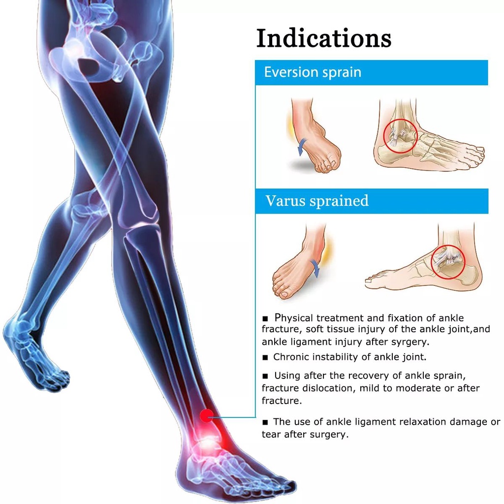 Mô tả Đai nẹp mắt cá chân VELPEAU hỗ trợ bó bột sau phẫu thuật bảo vệ chấn thương bong gân điều chỉnh được - 8