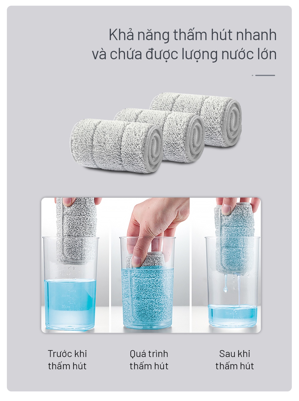 Mô tả Miếng lau nhà 38x12cm, dùng cho bộ lau nhà size lớn Parroti Pro Max PX01 - 3