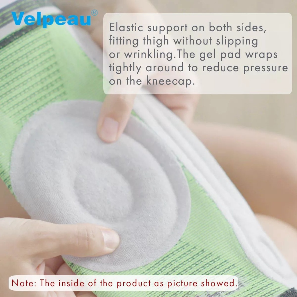 Mô tả VELPEAU Nẹp Đầu Gối Cho Viêm Khớp Đệm Đầu Gối Lò Xo Silicone Nén Dành Cho Bóng Rổ Quần Vợt Chạy Tay Hỗ Trợ Thể Thao 1 Cái - 9