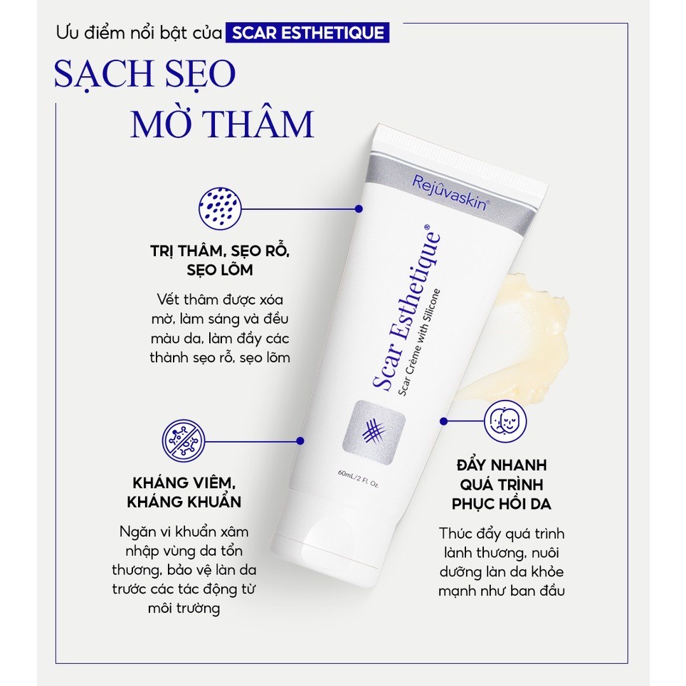 Mô tả Kem làm mờ sẹo thâm, lấp đầy sẹo rỗ, lõm Scar Esthetique REJUVASKIN - AJA'S SKINLAB - 3