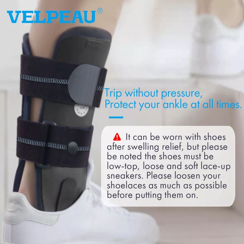 Mô tả Đai nẹp mắt cá chân VELPEAU hỗ trợ bó bột sau phẫu thuật bảo vệ chấn thương bong gân điều chỉnh được - 3
