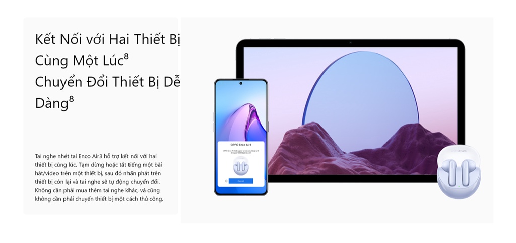 Mô tả Tai Nghe Bluetooth Không Dây TWL OPPO Enco Air 3 | Âm thanh vòm | Khử ồn cuộc gọi AI - Hàng Chính Hãng - 8