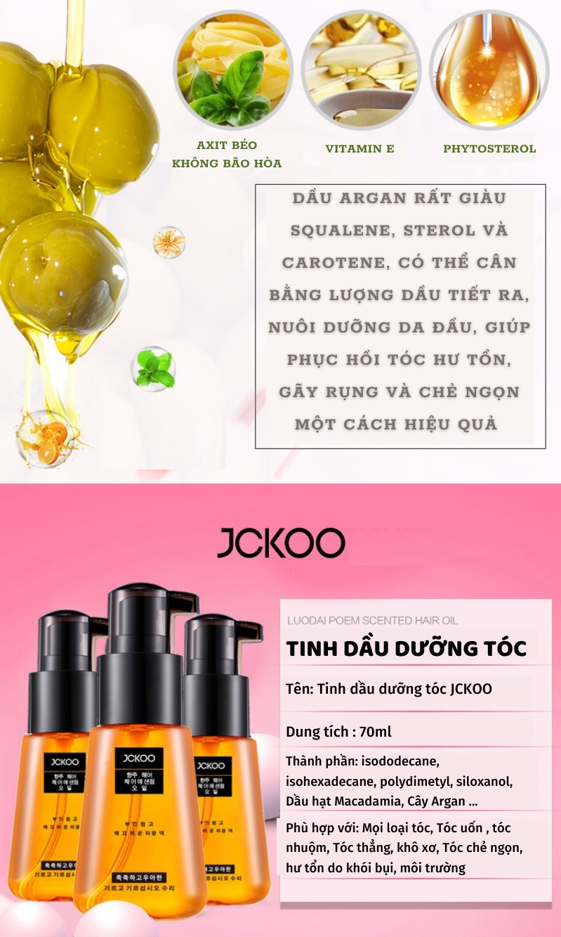 Tinh dầu dưỡng tóc JCKOO Perfect Repair 70ml oil Serum phục hồi dưỡng ...