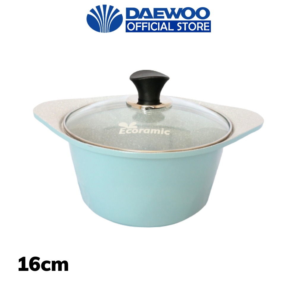 Mô tả Nồi đá 16cm, 5 lớp siêu bền Ecoramic EVL-16 Daewoo Hàn Quốc dung tích 1.29 lít Không chì, không PFOA, không chất độc hại - 5