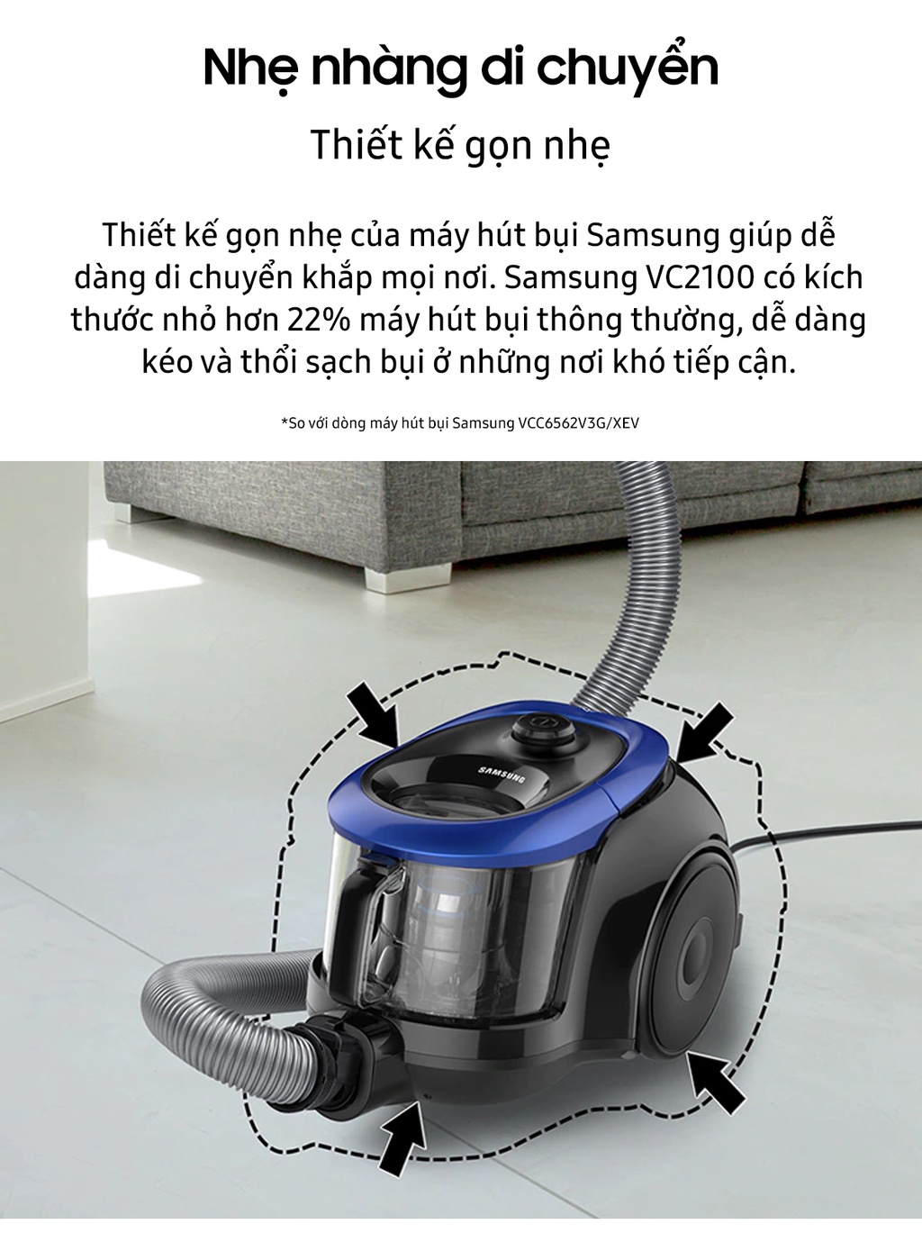 Mô tả Máy hút bụi Samsung VC18M2120SB/SV (Xanh) - 4