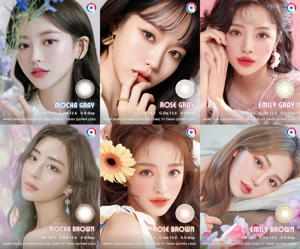 Mô tả 20 Model kính áp tròng cận 0-8 độ QUYNH LENS (nhớ Inbox Mẫu Lens+Độ với Shop) Giá 1 chiếc - 2
