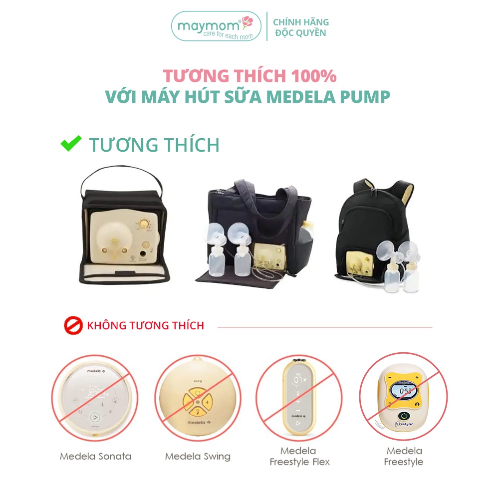 Mô tả Bộ Phụ Kiện Máy Hút Sữa Medela Pump In Style Advanced, Thương Hiệu Maymom, Phễu Size Từ 10-32mm - 4