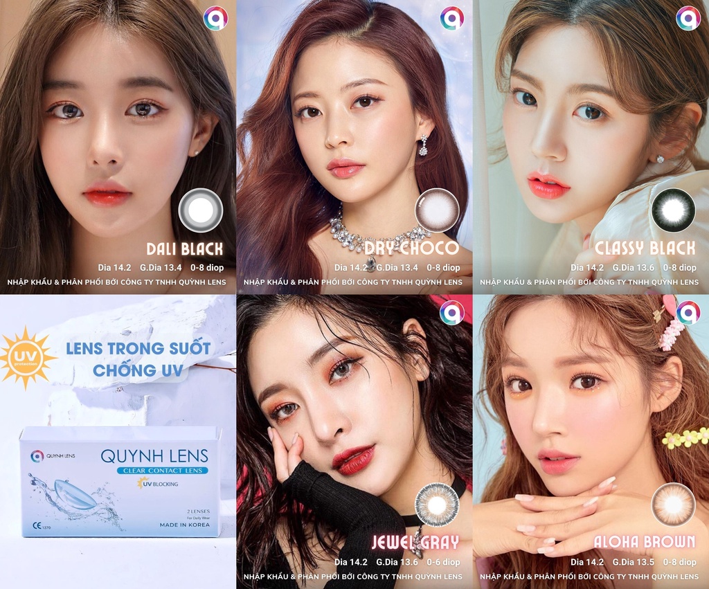 Mô tả 20 Model kính áp tròng cận 0-8 độ QUYNH LENS (nhớ Inbox Mẫu Lens+Độ với Shop) Giá 1 chiếc - 1