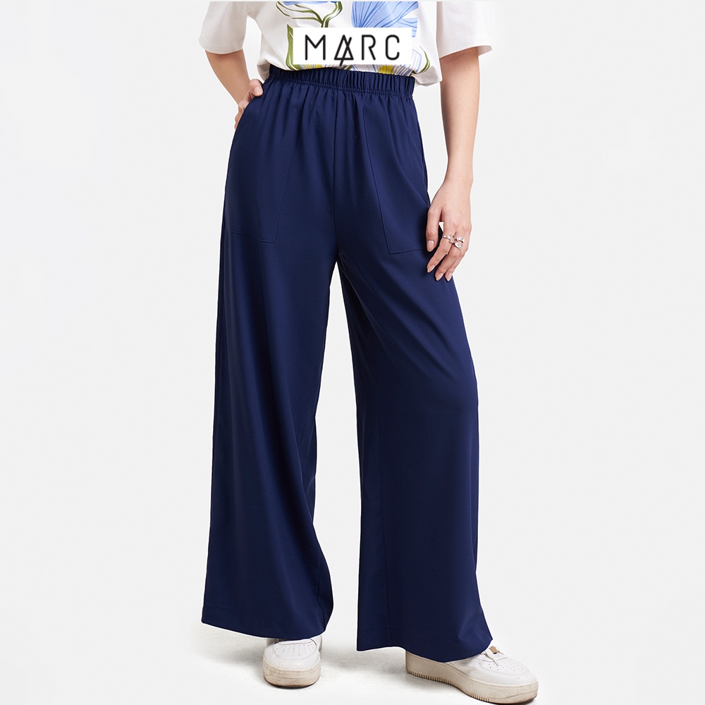 Mô tả Quần dài ống rộng lưng thun nữ MARC FASHION dáng suông lưng cao hack dáng không nhăn mềm mịn mát CBMH082022 - 1