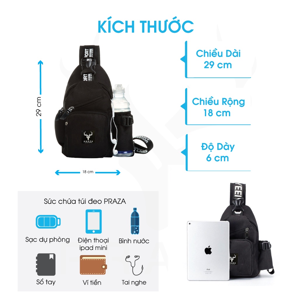 Mô tả Bộ Balo Ulzzang Thời Trang Và Túi Đeo Chéo Cá Tính Praza BL185DC108 (Đen) - 3