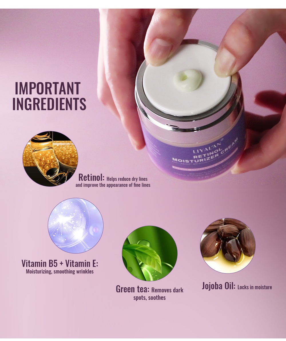Mô tả Kem dưỡng ẩm LIYALAN 50g retinol hữu cơ tự nhiên chống lão hóa da cho nữ - 6