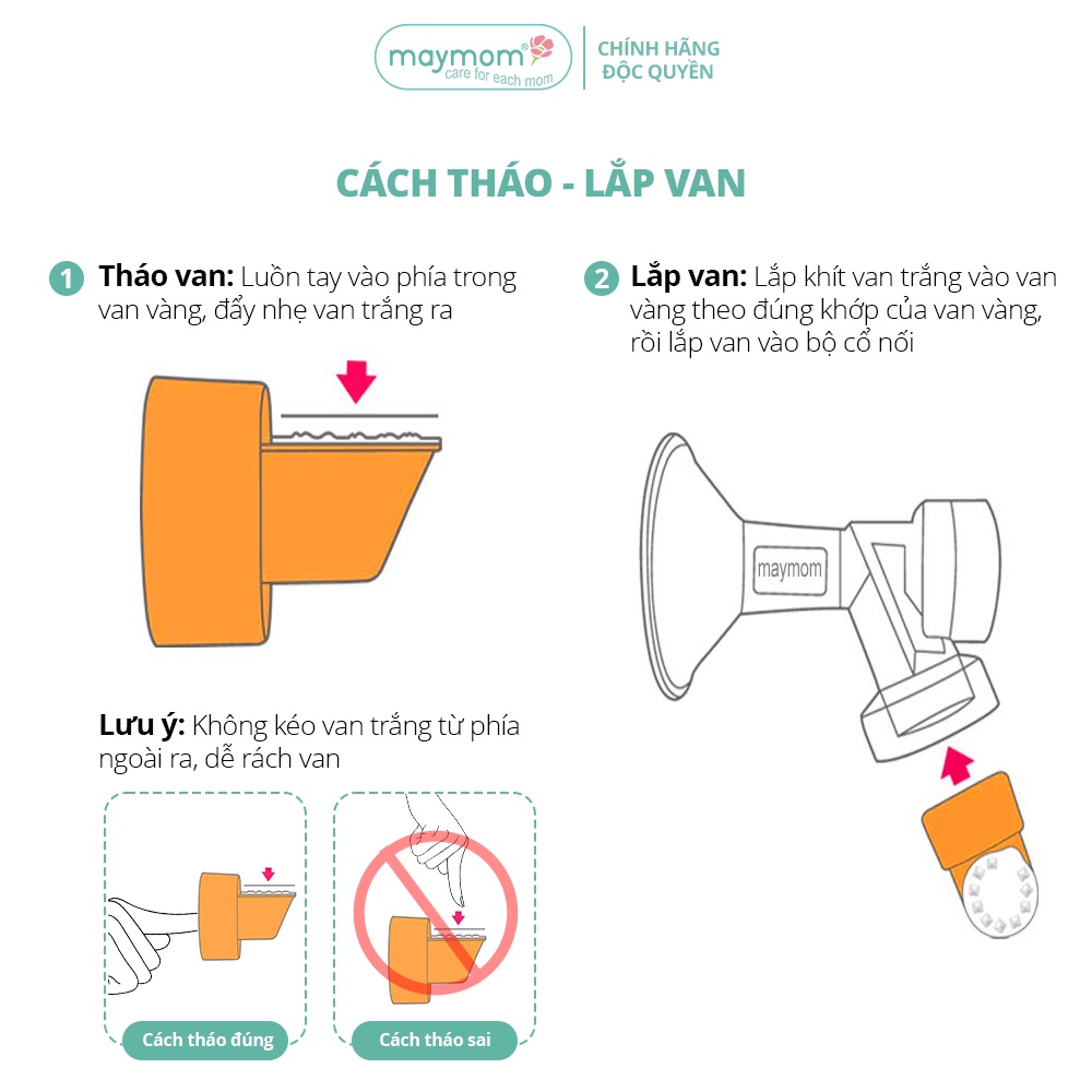 Mô tả Van Trắng Máy Hút Sữa Maymom, Phụ Kiện Thay Thế Máy Medela Pump, Harmony, Swing, Mini Electric - 7