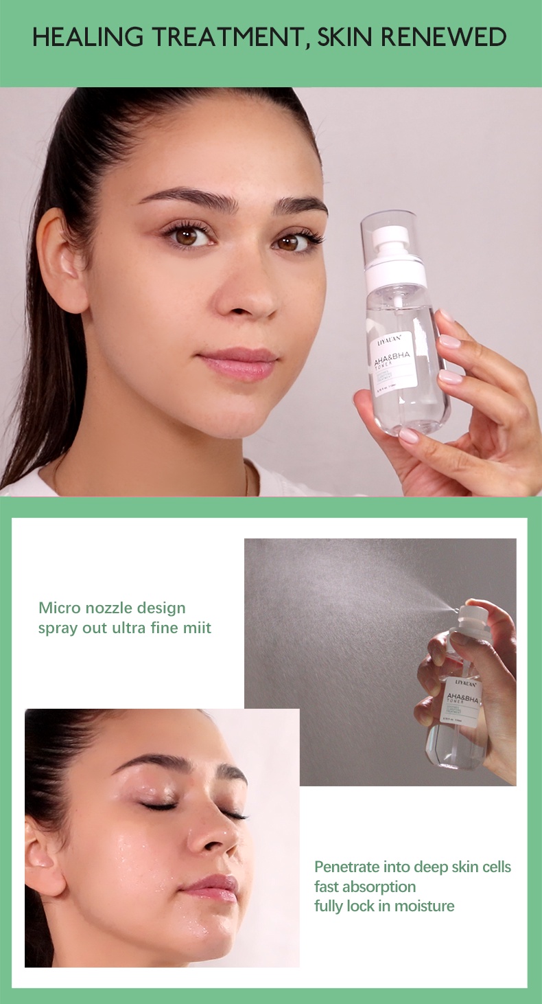 Mô tả Toner LIYALAN AHA & BHA cải thiện tình trạng mụn trứng cá và đầu đen chăm sóc làn da chuyên dụng 100ml - 3