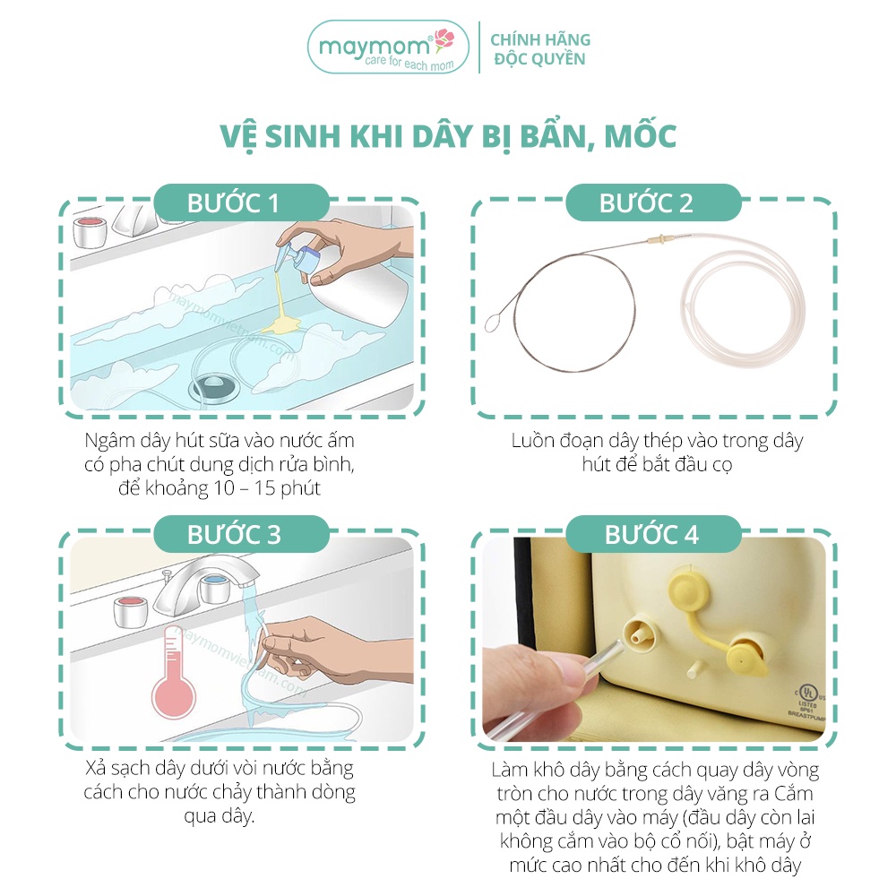 Mô tả Dây Hút Sữa Medela Pump Sản Xuất bởi Maymom, Không Chứa BPA, An Toàn 100%, Vệ Sinh Dễ Dàng - 8