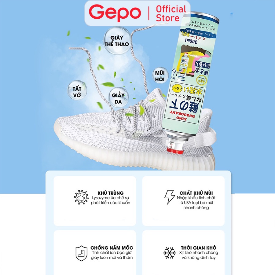 Mô tả Bình xịt khử mùi hôi chân và làm sạch mùi giày Ximo cao cấp 300ml - 3