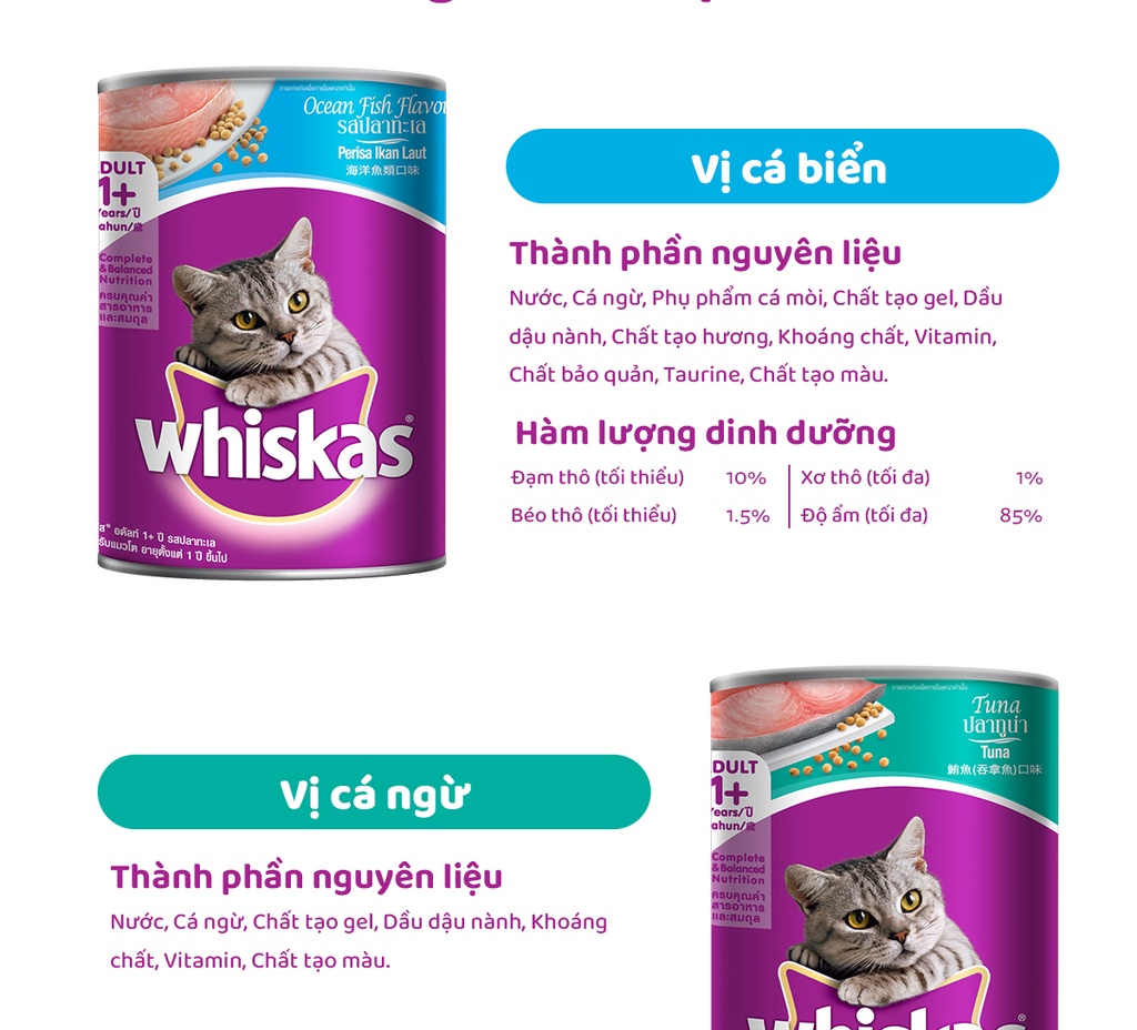 Mô tả WHISKAS Thức Ăn Cho Mèo Trưởng Thành Dạng Pate 400G (dạng lon) - 4