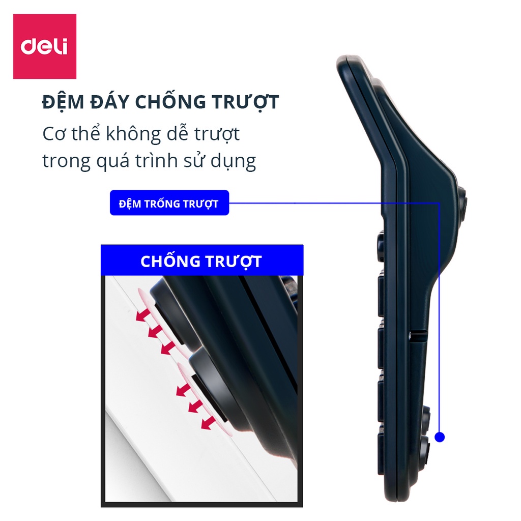 Mô tả Máy Tính Cầm Tay Để Bàn 12 Số DELI - Màn Hình LCD Góc Nghiêng, Máy Tính Cơ Bản Cho Kế Toán Văn Phòng - 1