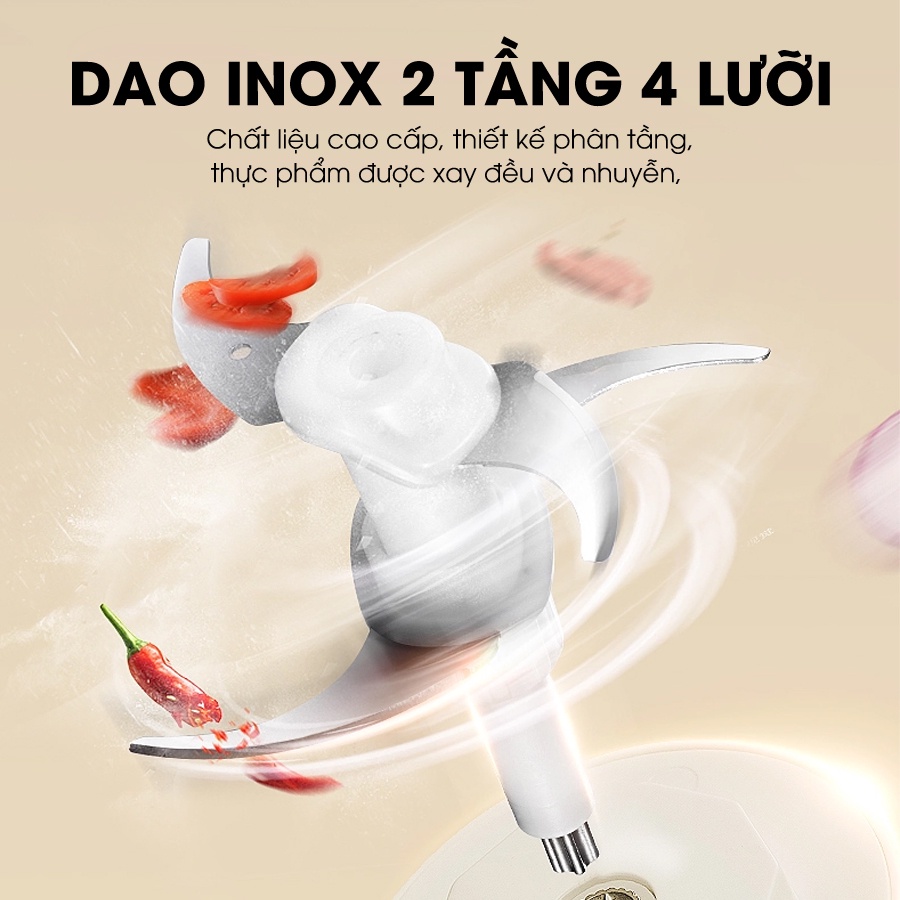 Mô tả Máy xay thịt Samono đa năng 2L công suất 350W, cối thủy tinh, 4 lưỡi dao xay thép không gỉ SW-C300/SW-069S - 8