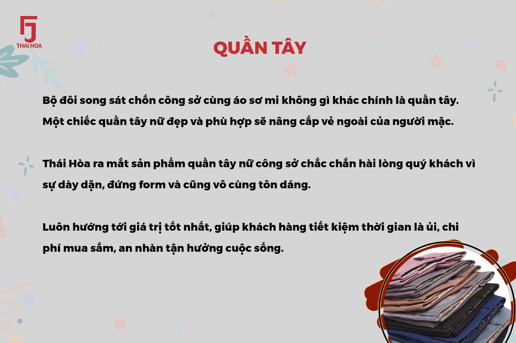 Quần tây nữ QAW2016-R03 nhiều màu