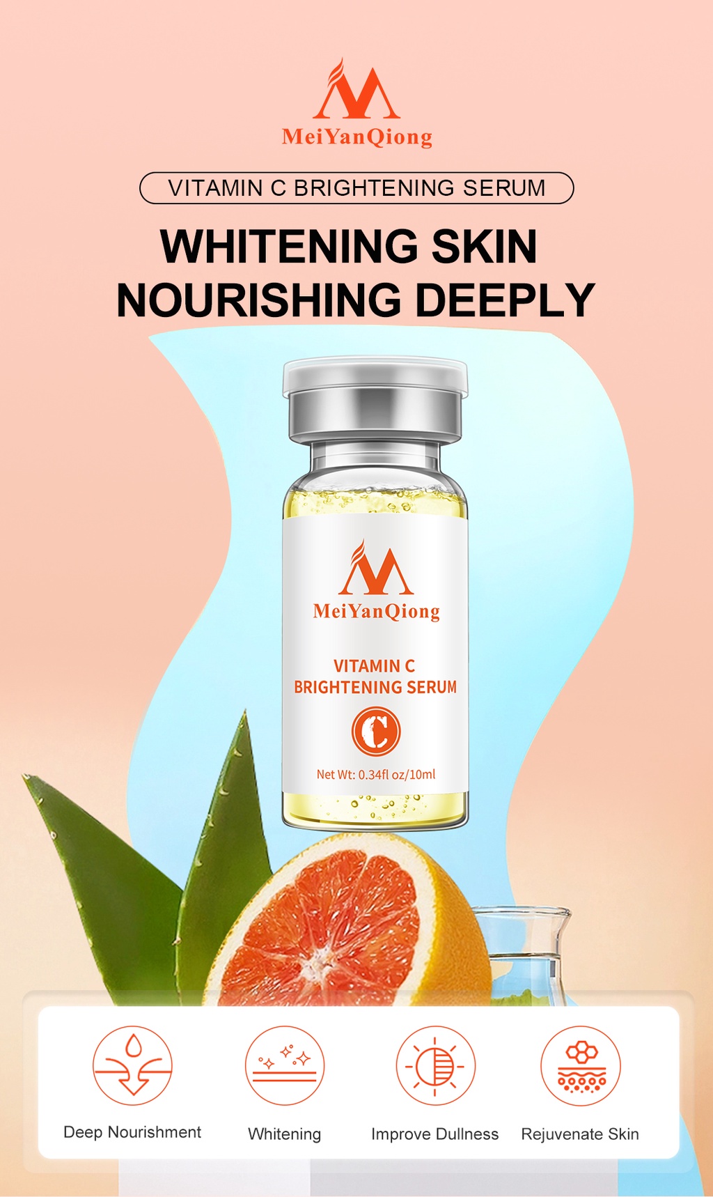Mô tả MeiYanQiong Tinh serum dưỡng ẩm vc làm sáng sắc tố chống lão hóa dưỡng ẩm và làm trắng da12ml - 1