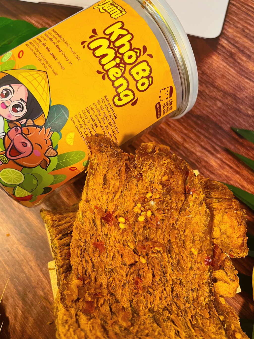 Mô tả Khô bò miếng chua cay Trạm ngọt Yumi đồ ăn vặt thịt chanh ớt thơm ngon - 3