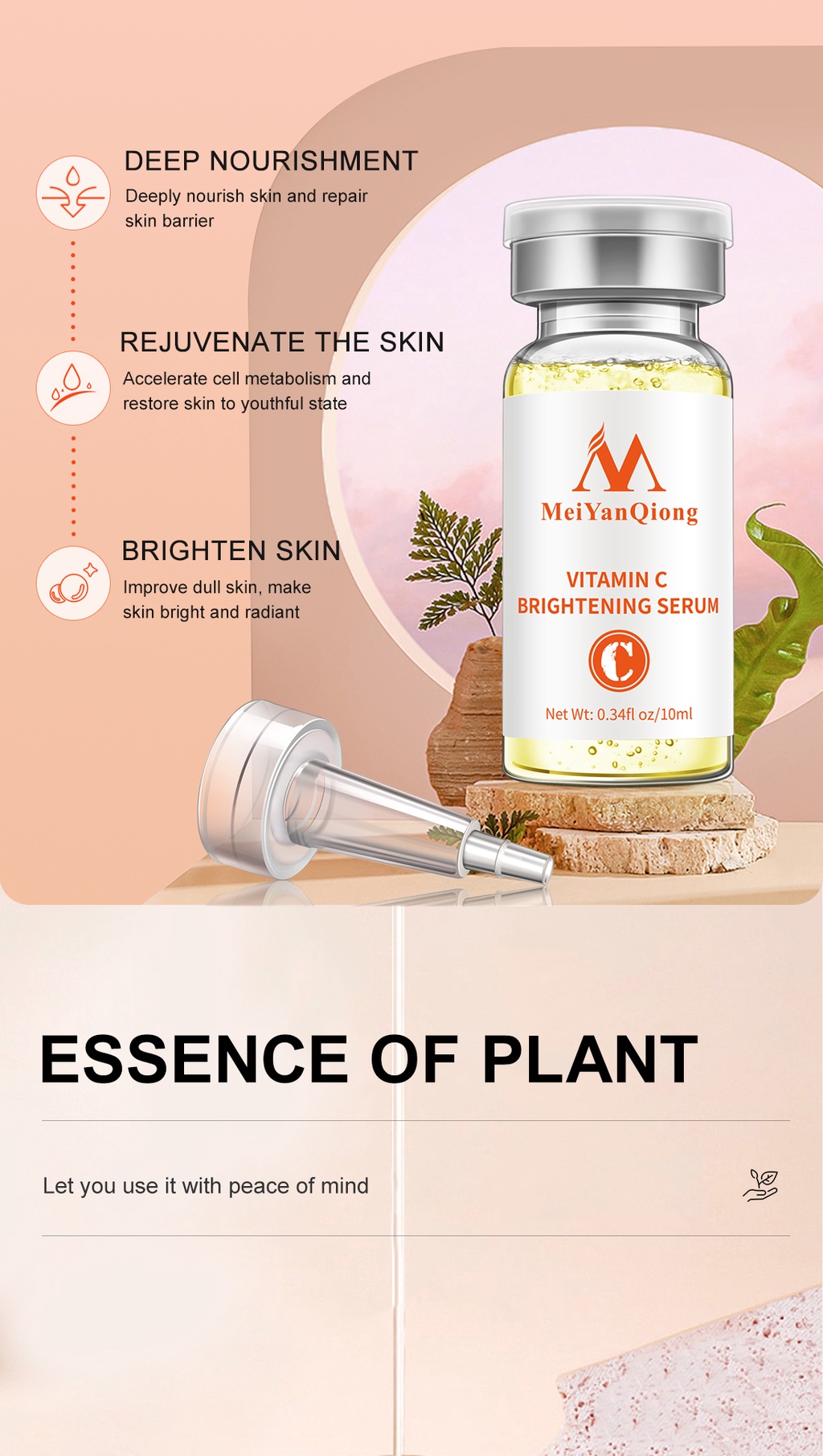 Mô tả MeiYanQiong Tinh serum dưỡng ẩm vc làm sáng sắc tố chống lão hóa dưỡng ẩm và làm trắng da12ml - 3