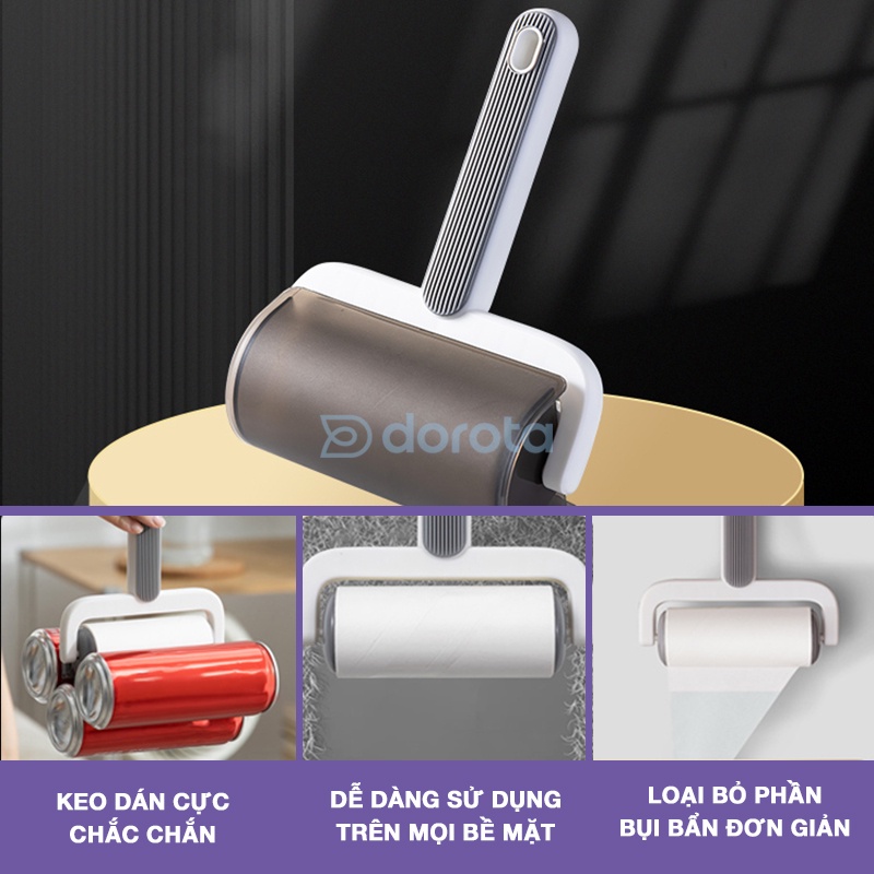 Mô tả Cây lăn bụi quần áo DOROTA cleaning products lăn lông chó mèo làm sạch ga giường sofa AT - 3